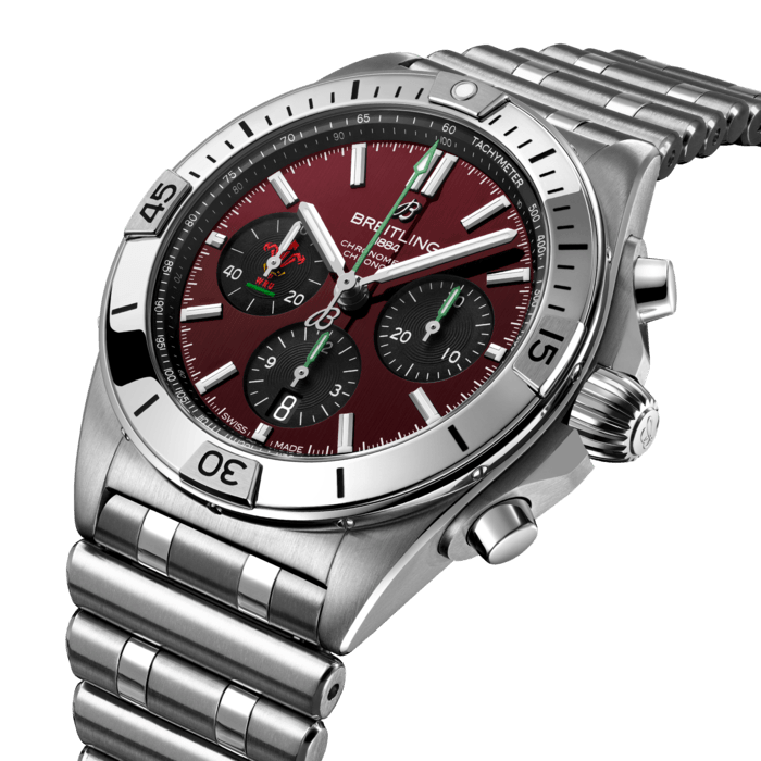  Shop Authentic Breitling Chronomat B01 42 Six Nations Wales Red Dial Silver Steel Strap Watch for Men - AB0134A61K1A1 - Luxxuri