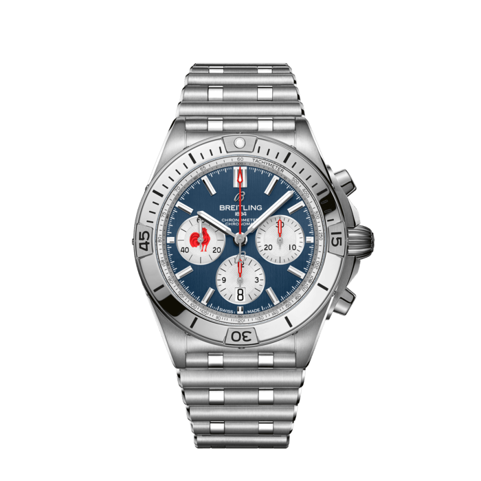  Shop Authentic Breitling Chronomat B01 42 Six Nations France Blue Dial Silver Steel Strap Watch for Men - AB0134A81C1A1 - Luxxuri