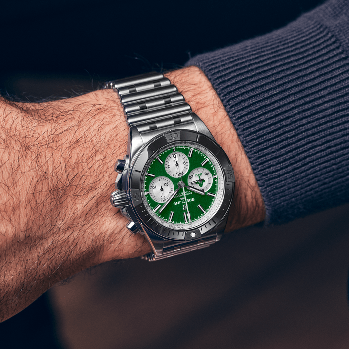  Shop Authentic Breitling Chronomat B01 42 Six Nations Ireland Green Dial Silver Steel Strap Watch for Men - AB0134A91L1A1 - Luxxuri