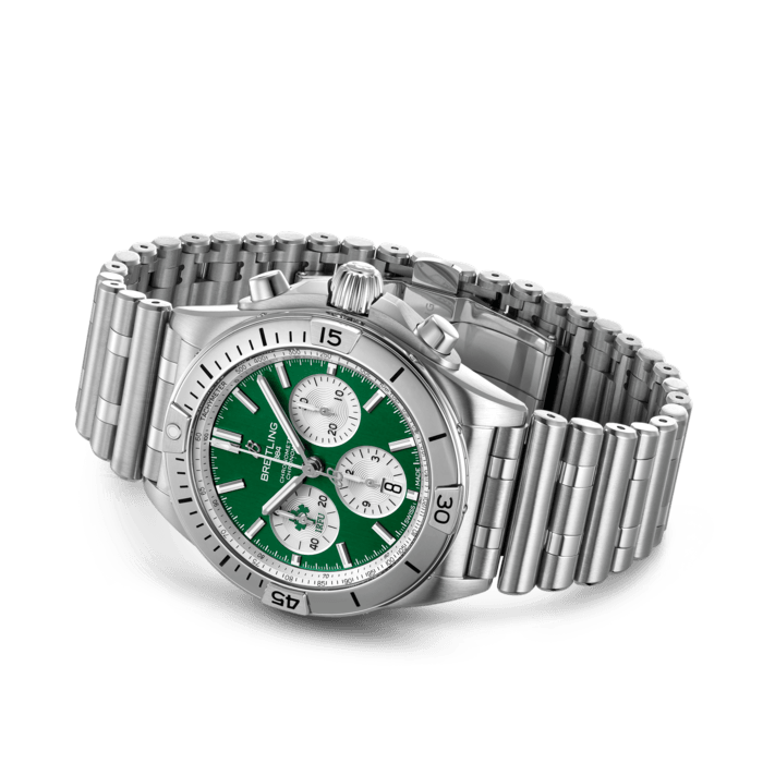  Shop Authentic Breitling Chronomat B01 42 Six Nations Ireland Green Dial Silver Steel Strap Watch for Men - AB0134A91L1A1 - Luxxuri