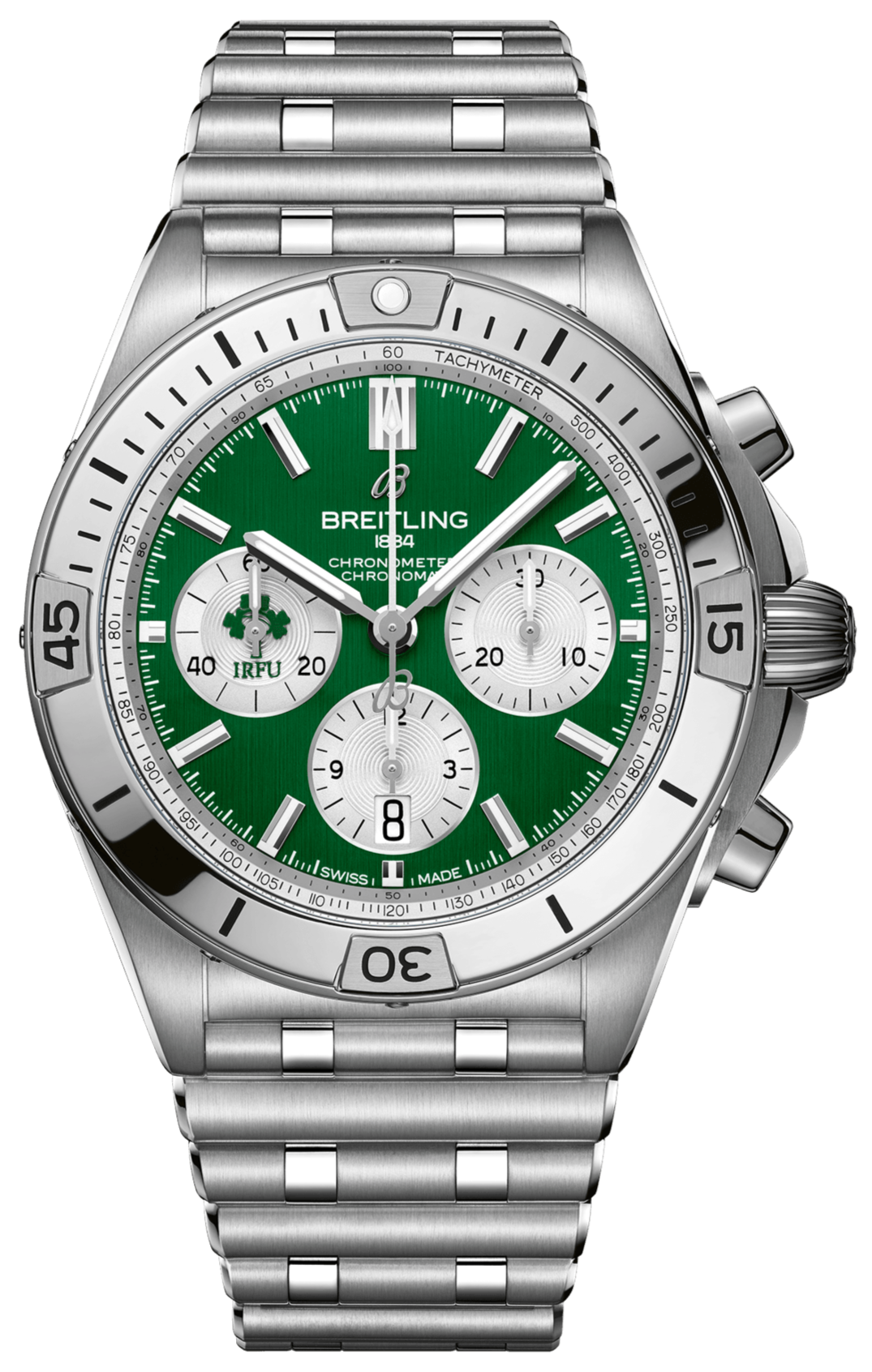  Shop Authentic Breitling Chronomat B01 42 Six Nations Ireland Green Dial Silver Steel Strap Watch for Men - AB0134A91L1A1 - Luxxuri