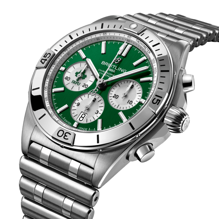  Shop Authentic Breitling Chronomat B01 42 Six Nations Ireland Green Dial Silver Steel Strap Watch for Men - AB0134A91L1A1 - Luxxuri