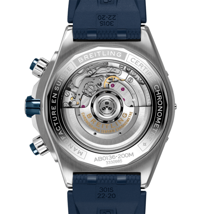  Shop Authentic Breitling Super Chronomat B01 44 Blue Dial Blue Rubber Strap Watch for Men - AB0136161C1S1 - Luxxuri