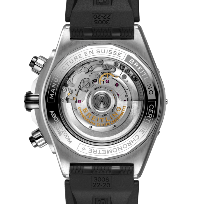  Shop Authentic Breitling Super Chronomat B01 44 Black Dial Black Rubber Strap Watch for Men - AB0136251B1S1 - Luxxuri