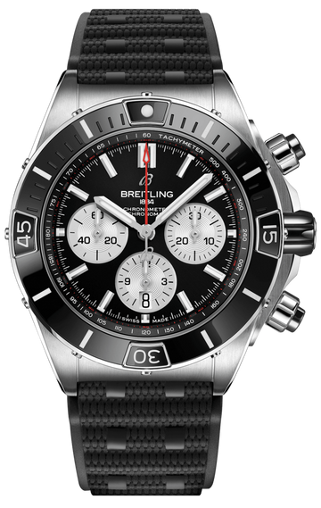  Shop Authentic Breitling Super Chronomat B01 44 Black Dial Black Rubber Strap Watch for Men - AB0136251B1S1 - Luxxuri