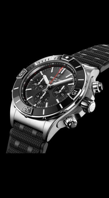  Shop Authentic Breitling Super Chronomat B01 44 Black Dial Black Rubber Strap Watch for Men - AB0136251B2S1 - Luxxuri