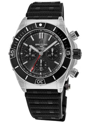  Shop Authentic Breitling Super Chronomat B01 44 Black Dial Black Rubber Strap Watch for Men - AB0136251B2S1 - Luxxuri