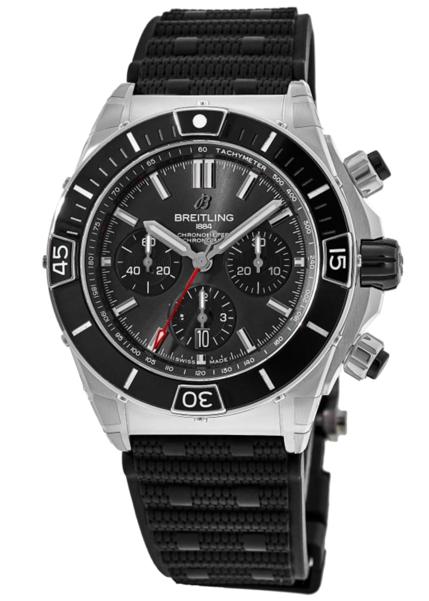  Shop Authentic Breitling Super Chronomat B01 44 Black Dial Black Rubber Strap Watch for Men - AB0136251B2S1 - Luxxuri