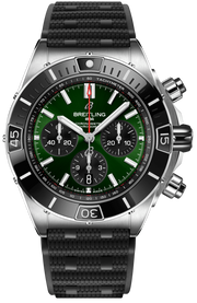  Shop Authentic Breitling Super Chronomat B01 44 Green Dial Black Rubber Strap Watch for Men - AB0136251L1S1 - Luxxuri