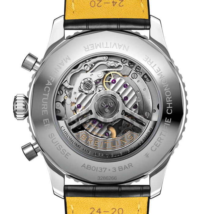  Shop Authentic Breitling Navitimer B01 Chronograph 46 Green Dial Black Leather Strap Watch for Men - AB0137241L1P1 - Luxxuri
