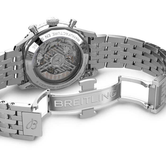  Shop Authentic Breitling Navitimer B01 Chronograph 43 Black Dial Silver Steel Strap Watch for Men - AB0138211B1A1 - Luxxuri