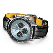  Shop Authentic Breitling Navitimer B01 Chronograph 43 Blue Dial Black Leather Strap Watch for Men - AB0138241C1P1 - Luxxuri