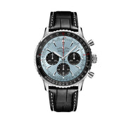  Shop Authentic Breitling Navitimer B01 Chronograph 43 Blue Dial Black Leather Strap Watch for Men - AB0138241C1P1 - Luxxuri