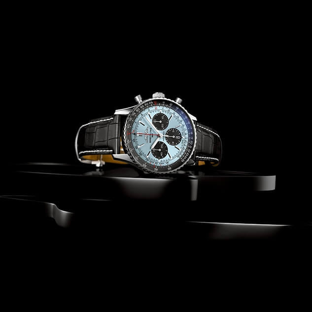  Shop Authentic Breitling Navitimer B01 Chronograph 43 Blue Dial Black Leather Strap Watch for Men - AB0138241C1P1 - Luxxuri
