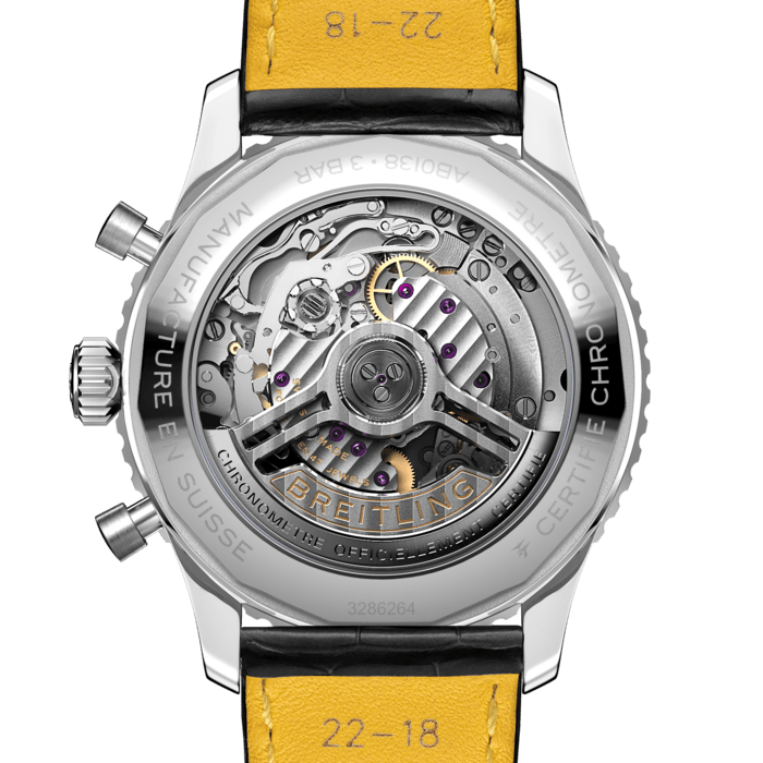  Shop Authentic Breitling Navitimer B01 Chronograph 43 Silver Dial Black Leather Strap Watch for Men - AB0138241G1P1 - Luxxuri