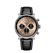  Shop Authentic Breitling Navitimer B01 Chronograph 43 Brown Dial Black Leather Strap Watch for Men - AB0138241K1P1 - Luxxuri