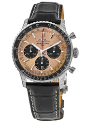  Shop Authentic Breitling Navitimer B01 Chronograph 43 Brown Dial Black Leather Strap Watch for Men - AB0138241K1P1 - Luxxuri