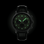 Shop Authentic Breitling Navitimer B01 Chronograph 43 Green Dial Black Leather Strap Watch for Men - AB0138241L1P1 - Luxxuri