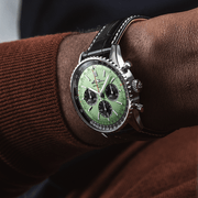  Shop Authentic Breitling Navitimer B01 Chronograph 43 Green Dial Black Leather Strap Watch for Men - AB0138241L1P1 - Luxxuri