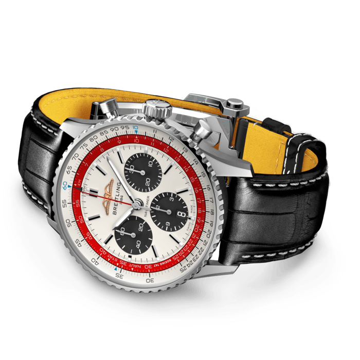  Shop Authentic Breitling Navitimer B01 Chronograph 43 Boeing 747 White Dial Black Leather Strap Watch for Men - AB01383B1G1P1 - Luxxuri