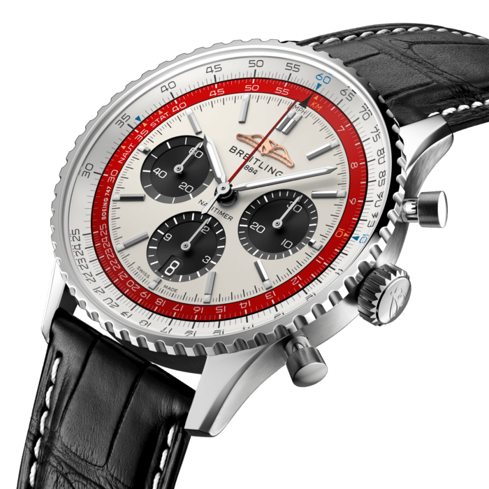  Shop Authentic Breitling Navitimer B01 Chronograph 43 Boeing 747 White Dial Black Leather Strap Watch for Men - AB01383B1G1P1 - Luxxuri