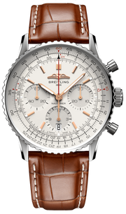  Shop Authentic Breitling Navitimer B01 Chronograph 41 White Dial Brown Leather Strap Watch for Men - AB0139211G1P1 - Luxxuri