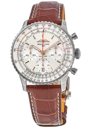  Shop Authentic Breitling Navitimer B01 Chronograph 41 White Dial Brown Leather Strap Watch for Men - AB0139211G1P1 - Luxxuri