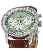  Shop Authentic Breitling Navitimer B01 Chronograph 41 Green Dial Brown Leather Strap Watch for Men - AB0139211L1P1 - Luxxuri
