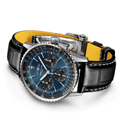  Shop Authentic Breitling Navitimer B01 Chronograph 41 Blue Dial Black Leather Strap Watch for Men - AB0139241C1P1 - Luxxuri