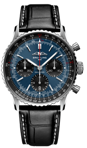  Shop Authentic Breitling Navitimer B01 Chronograph 41 Blue Dial Black Leather Strap Watch for Men - AB0139241C1P1 - Luxxuri