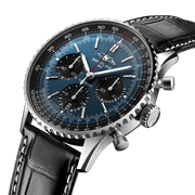  Shop Authentic Breitling Navitimer B01 Chronograph 41 Blue Dial Black Leather Strap Watch for Men - AB0139241C1P1 - Luxxuri