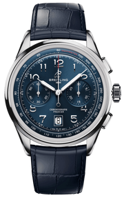  Shop Authentic Breitling Premier B01 Chronograph 42 Blue Dial Blue Leather Strap Watch for Men - AB0145171C1P2 - Luxxuri
