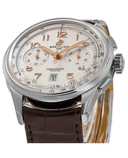 Shop Authentic Breitling Premier B01 Chronograph 42 White Dial Brown Leather Strap Watch for Men - AB0145211G1P1 - Luxxuri
