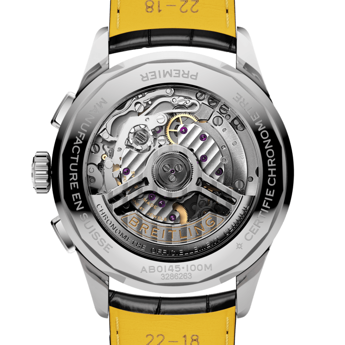  Shop Authentic Breitling Premier B01 Chronograph 42 Black Dial Black Leather Strap Watch for Men - AB0145221B1P1 - Luxxuri
