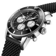  Shop Authentic Breitling Superocean Heritage B01 Chronograph 44 Black Dial Black Mesh Bracelet Watch for Men - AB0162121B1S1 - Luxxuri