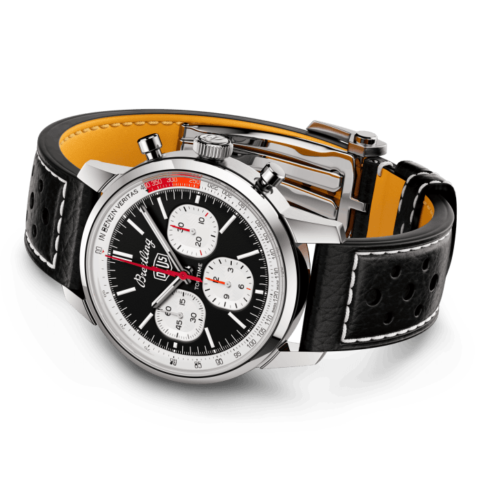  Shop Authentic Breitling Top Time B01 Deus Black Dial Black Leather Strap Watch for Men - AB01765A1B1X1 - Luxxuri