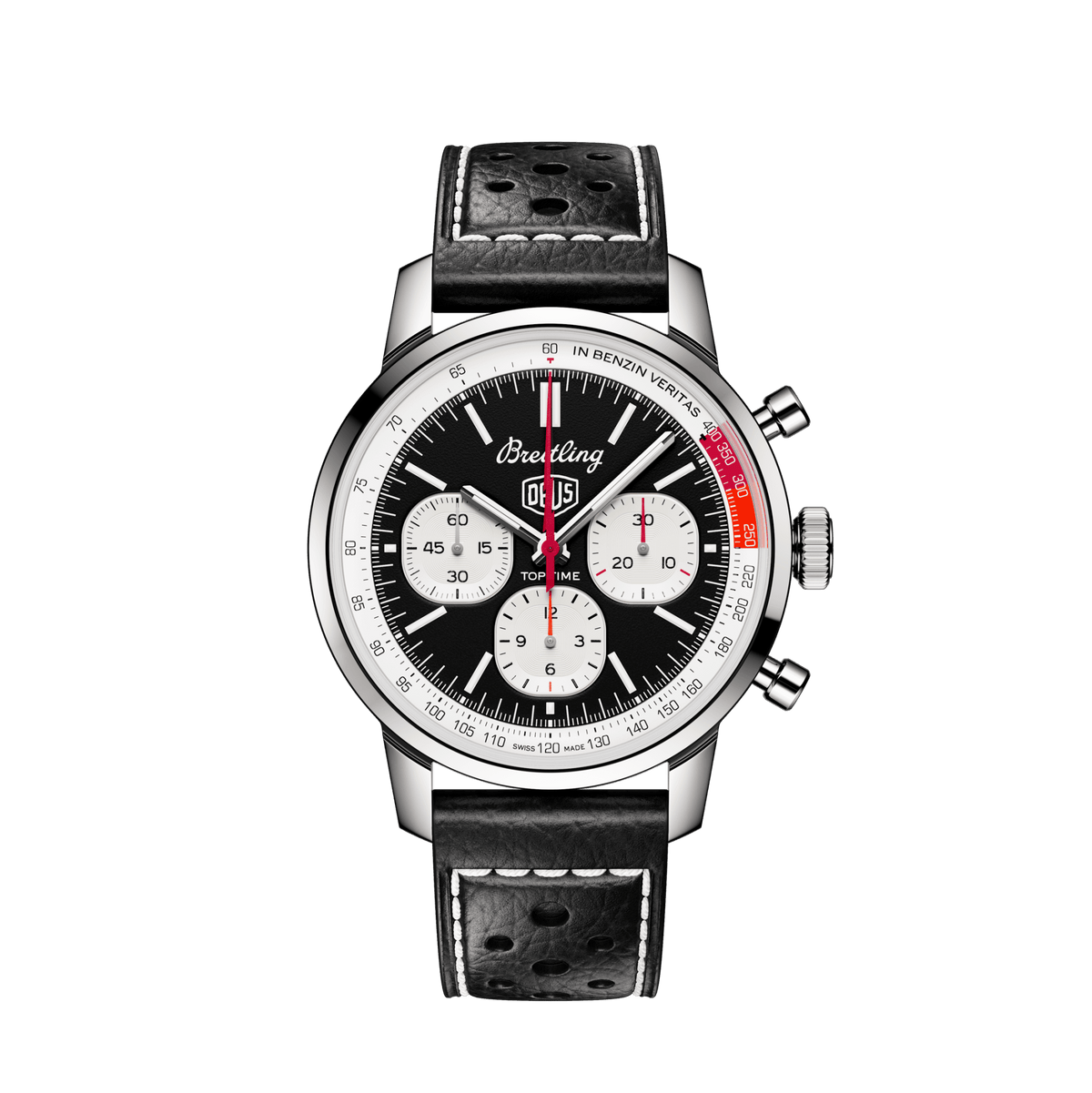  Shop Authentic Breitling Top Time B01 Deus Black Dial Black Leather Strap Watch for Men - AB01765A1B1X1 - Luxxuri