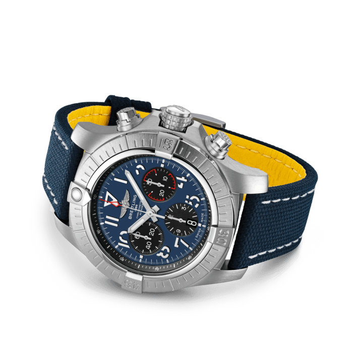  Shop Authentic Breitling Avenger B01 Chronograph 45 Blue Dial Blue Nylon Strap Watch for Men - AB01821A1C1X1 - Luxxuri
