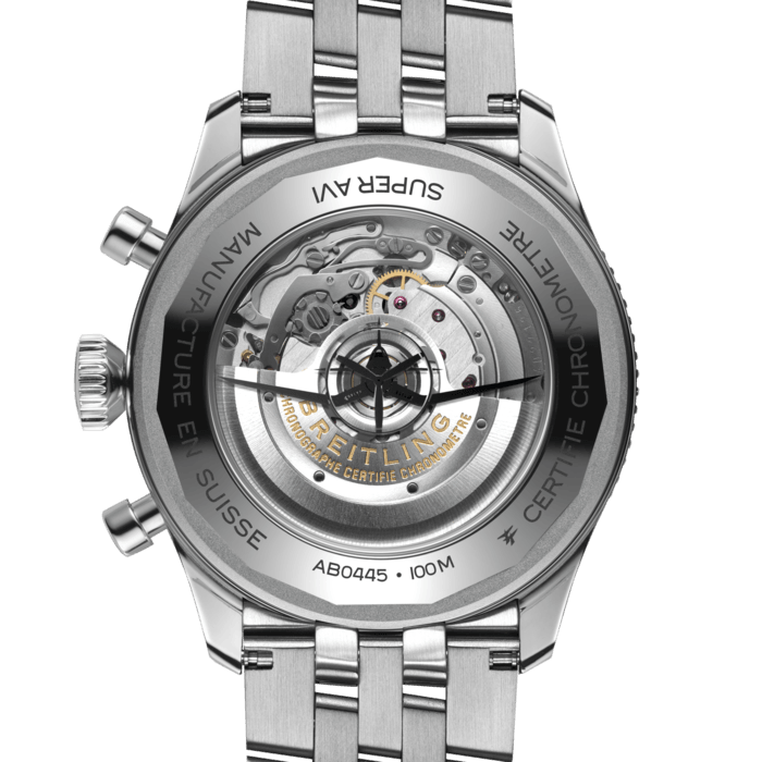  Shop Authentic Breitling Super Avi B04 Chronograph GMT 46 Tribute to Vought F4U Corsair Blue Dial Silver Steel Strap Watch for Men - AB04451A1C1A1 - Luxxuri
