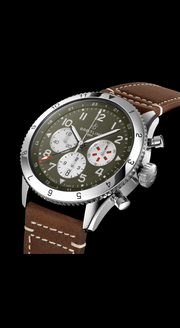  Shop Authentic Breitling Super Avi B04 Chronograph GMT 46 Curtiss Warhawk Green Dial Brown Leather Strap Watch for Men - AB04452A1L1X1 - Luxxuri