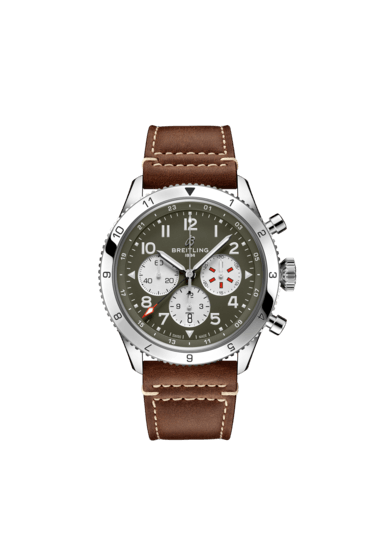  Shop Authentic Breitling Super Avi B04 Chronograph GMT 46 Curtiss Warhawk Green Dial Brown Leather Strap Watch for Men - AB04452A1L1X1 - Luxxuri