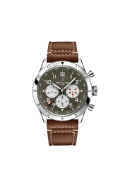  Shop Authentic Breitling Super Avi B04 Chronograph GMT 46 Curtiss Warhawk Green Dial Brown Leather Strap Watch for Men - AB04452A1L1X1 - Luxxuri