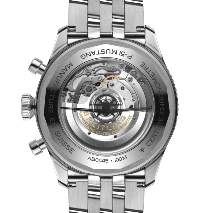  Shop Authentic Breitling Super Avi B04 Chronograph GMT 46 P-51 Mustang Black Dial Silver Steel Strap Watch for Men - AB04453A1B1A1 - Luxxuri