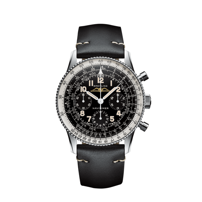  Shop Authentic Breitling Navitimer Ref. 806 1959 Re-Edition Black Dial Brown Leather Strap Watch for Men - AB0910371B1X1 - Luxxuri
