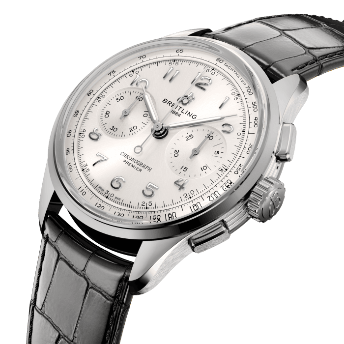  Shop Authentic Breitling Premier B09 Chronograph 40 White Dial Black Leather Strap Watch for Men - AB0930371G1P1 - Luxxuri