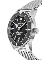  Shop Authentic Breitling Superocean Heritage B20 Automatic 46 Black Dial Silver Mesh Bracelet Watch for Men - AB2020121B1A1 - Luxxuri