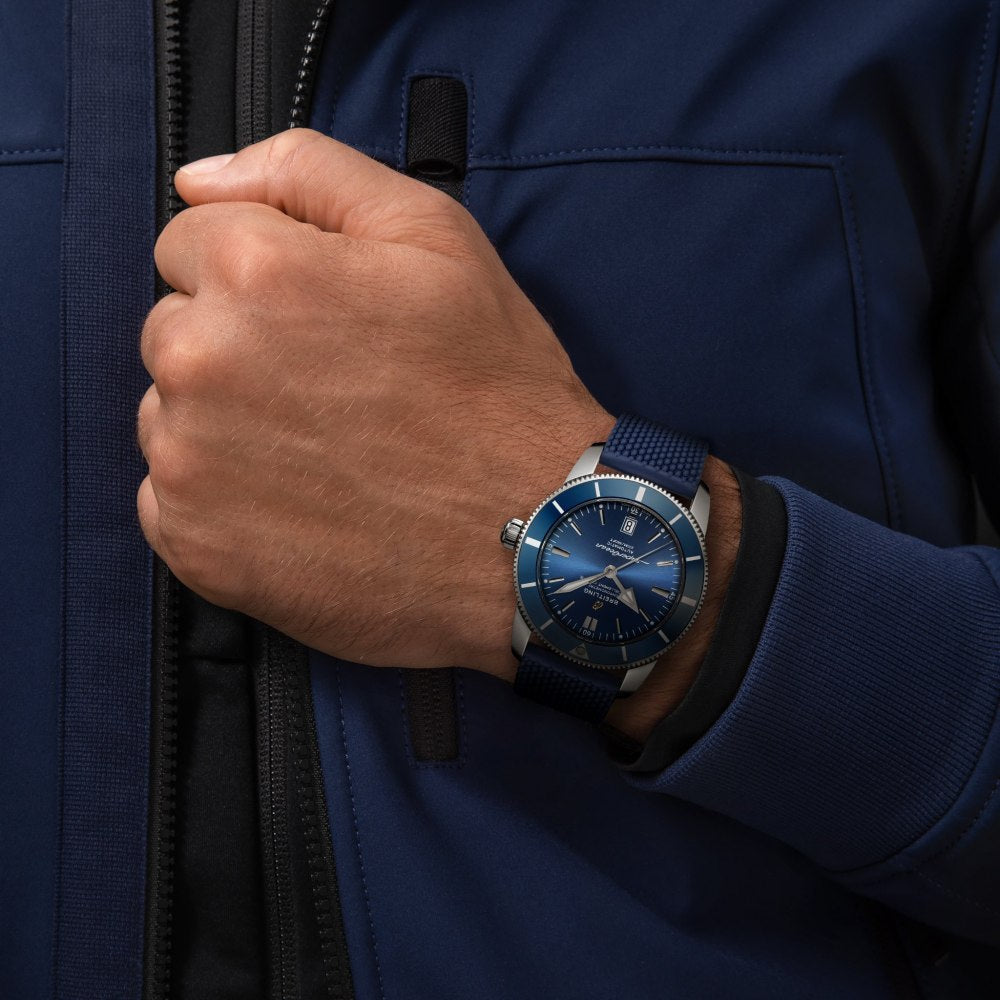  Shop Authentic Breitling Superocean Heritage B20 Automatic 46 Blue Dial Blue Mesh Bracelet Watch for Men - AB2020161C1S1 - Luxxuri