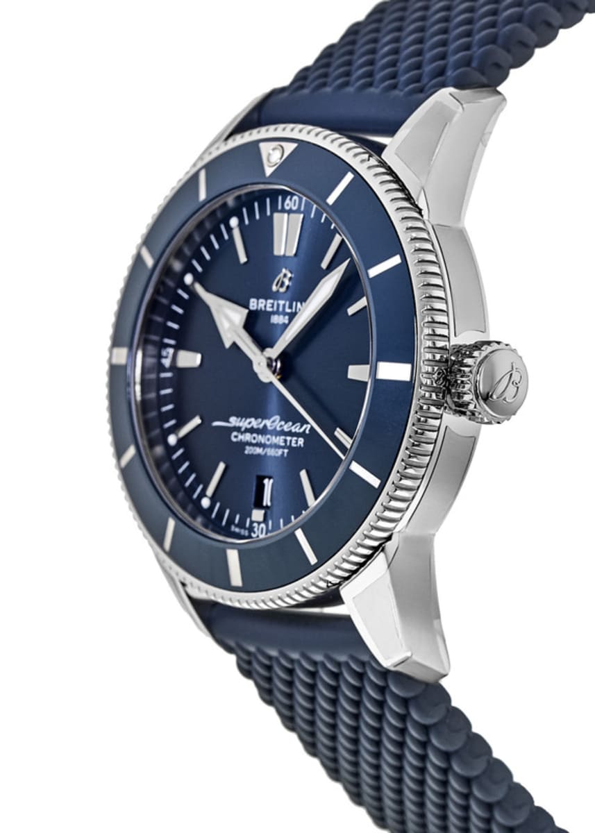  Shop Authentic Breitling Superocean Heritage II B20 44mm Blue Dial Blue Rubber Strap Mens Watch - AB2030161C1S1 - Luxxuri