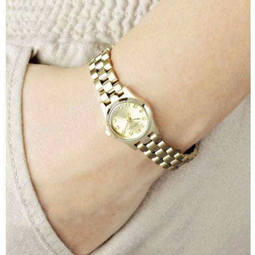 Shop Authentic Marc Jacobs Henry Dinky Gold Dial Gold Steel Strap Watch for Women - MBM3199 - Luxxuri