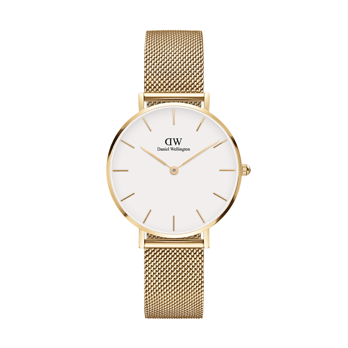  Shop Authentic Daniel Wellington Classic Petite Evergold White Dial Gold Mesh Bracelet Watch For Women - DW00100350 - Luxxuri